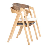 Holzsessel mit handgeflochtenem Rücken - P289P