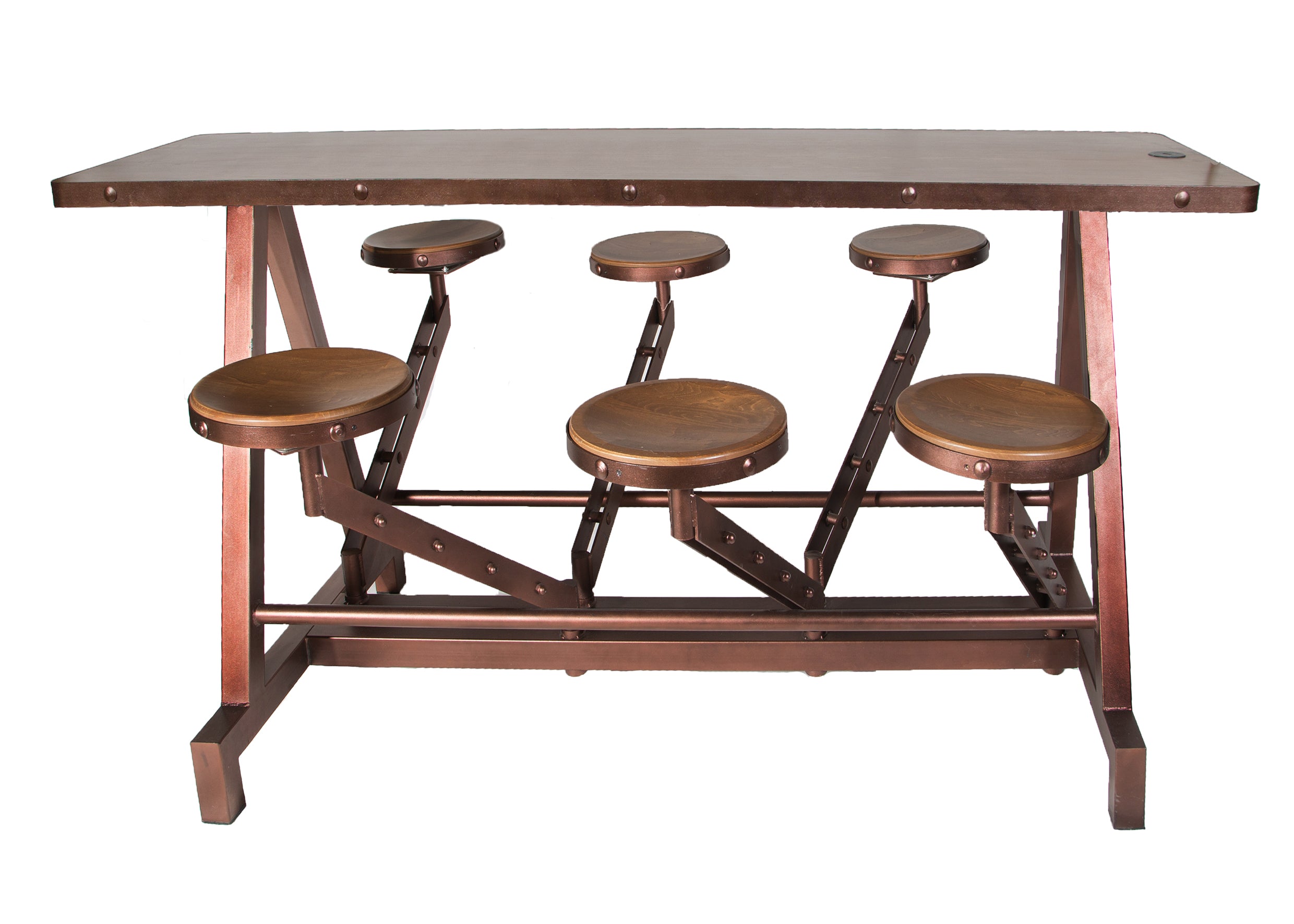 Industrieller Stehtisch mit Klapphocker - ST246XP