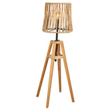 Stehlampe aus Holz mit geflochtenem Seilschirm - PF4