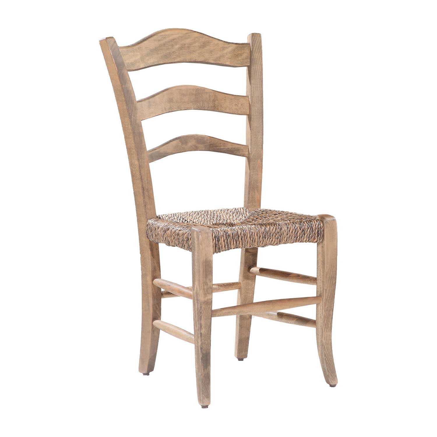 Holzstuhl mit handgeflochtenem Sitz - KIT433PL