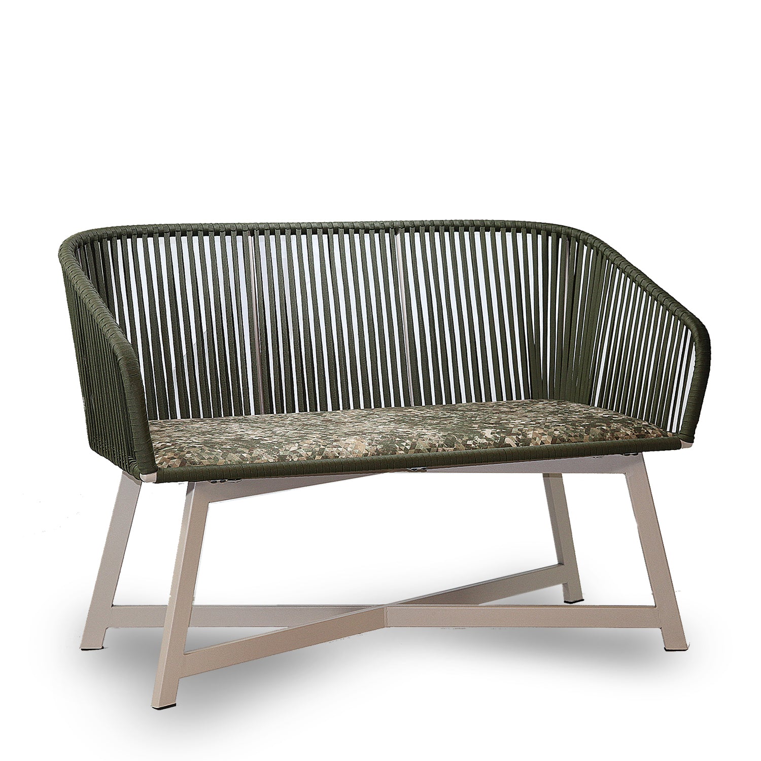 Aluminium-Sofa mit handgeflochtenem Kordelseil - AE22ALU