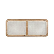 Bettkopfteil aus Massivholz Eiche mit Rattan - BH3