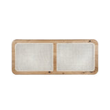 Bettkopfteil aus Massivholz Eiche mit Rattan - BH3