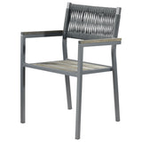 Aluminium-Armlehnstuhl mit handgeflochtenem Rücken - P645P