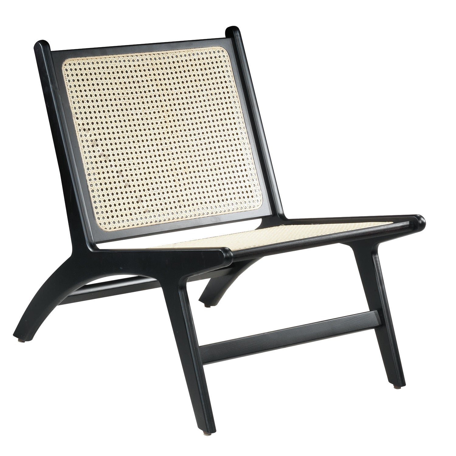 Holz-Loungesessel mit Rattangeflecht - P307