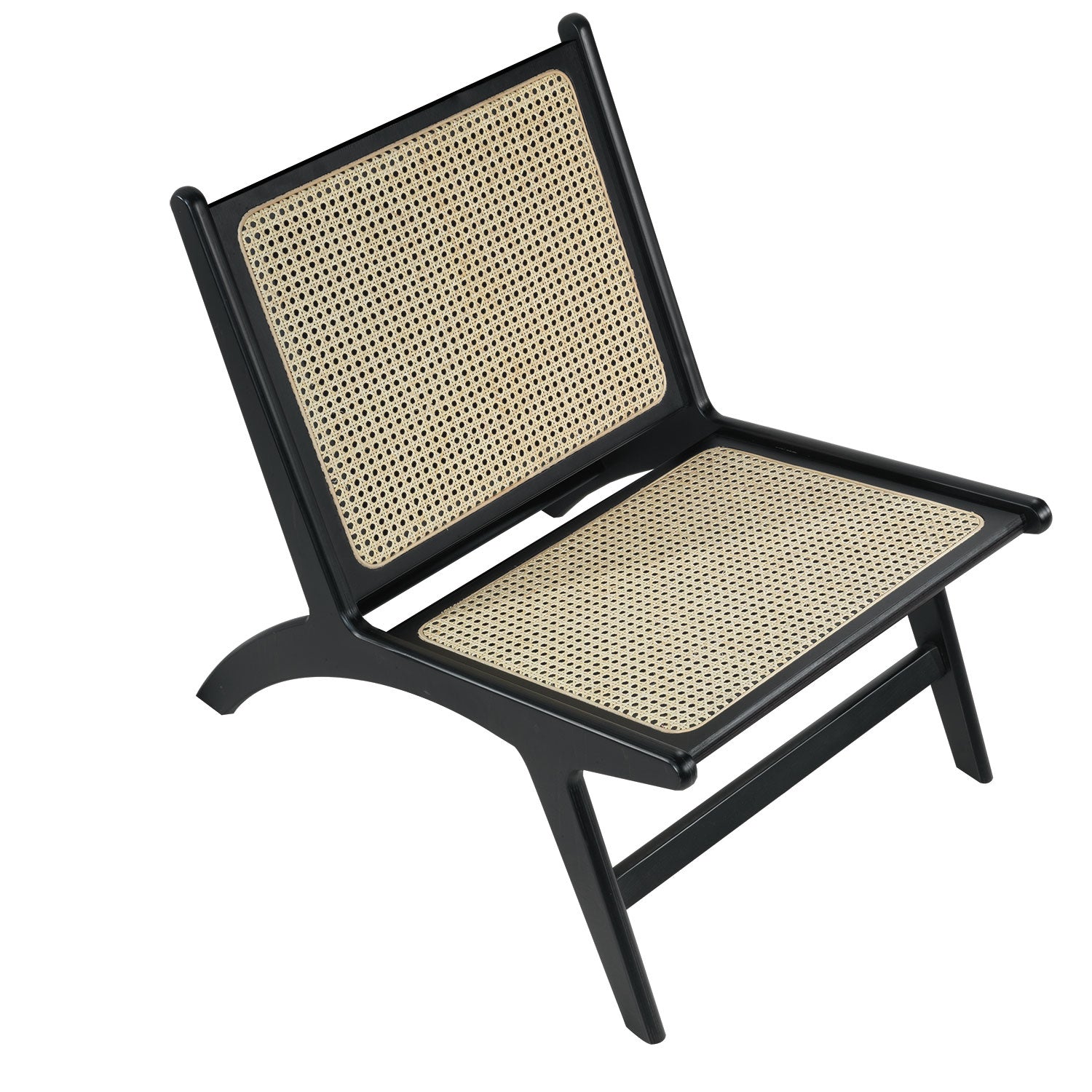 Holz-Loungesessel mit Rattangeflecht - P307