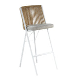 Metall-Barhocker mit handgeflochtenem Rücken - S108PL