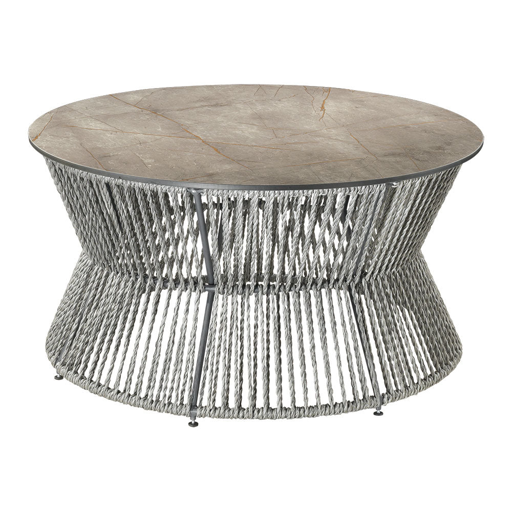 Niedriger Couchtisch mit handgeflochtenem Seilgestell - TP6
