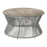 Niedriger Couchtisch mit handgeflochtenem Seilgestell - TP6