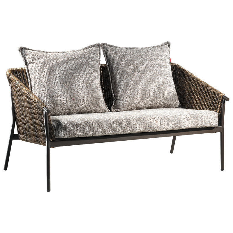 Zweisitzer-Sofa mit handgeflochtenem Kordel-Rahmen - AE52PL
