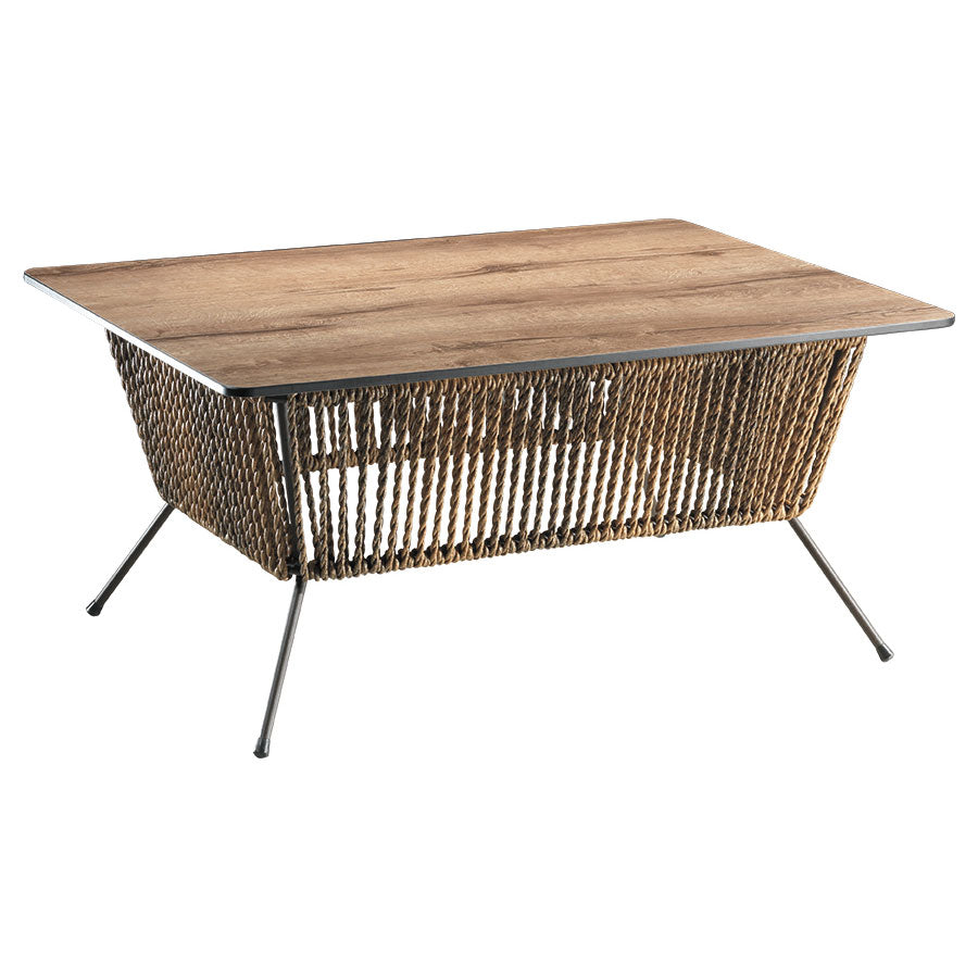 Niedriger Couchtisch mit handgeflochtenem Seilrahmen - TP5
