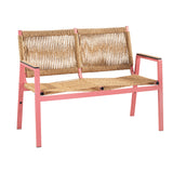 Aluminium-Zweisitzer-Sofa mit handgeflochtenem Kordel AM648