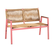 Aluminium-Zweisitzer-Sofa mit handgeflochtenem Kordel AM648