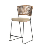 Metall-Barhocker mit geflochtenem Rückenteil — S993P