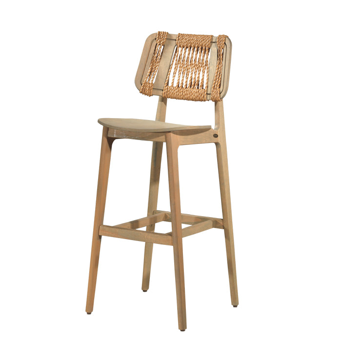 Barhocker mit Handgeflochtener Rückenlehne - S163WP