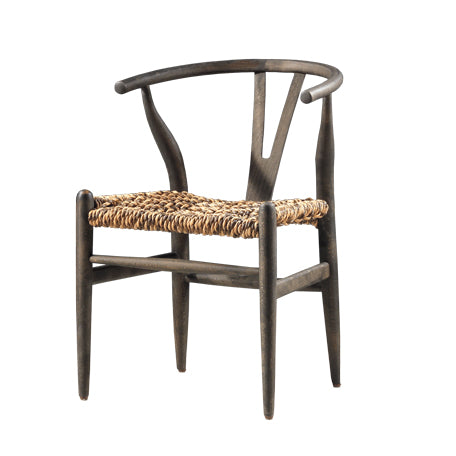 Holz-Armlehnstuhl mit geflochtenem Sitz - P296P