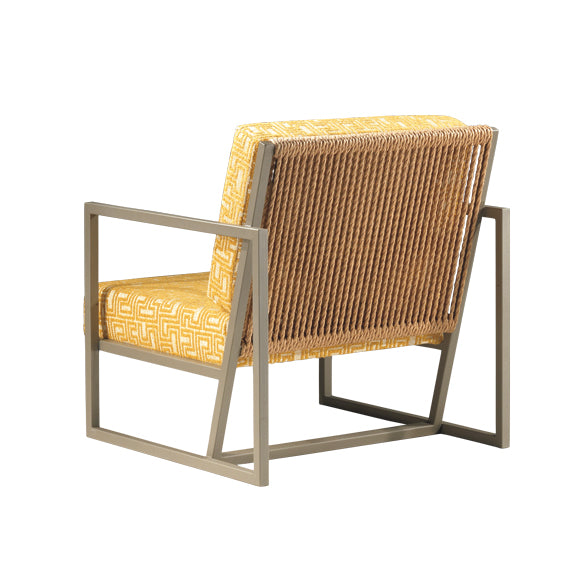 Aluminium-Sessel mit handgeflochtenem Rücken - PM28PALU
