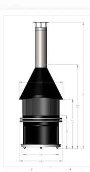 Cheminée Edelstahl Grillkamin Venus