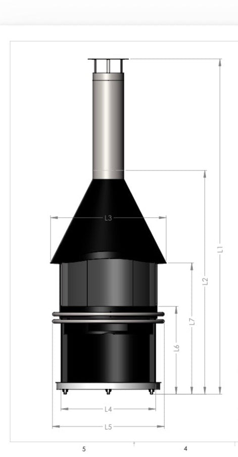 Cheminée Edelstahl Grillkamin Venus