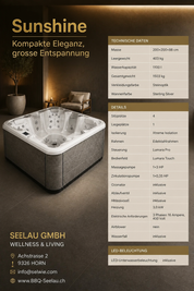Whirlpool Sunshine ohne Chlor 200x200x80  (5 Personen)