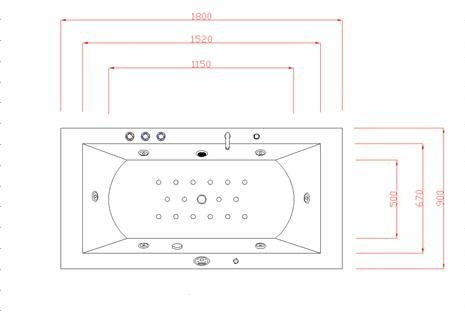 Whirlpool Torino 182x90cm Black