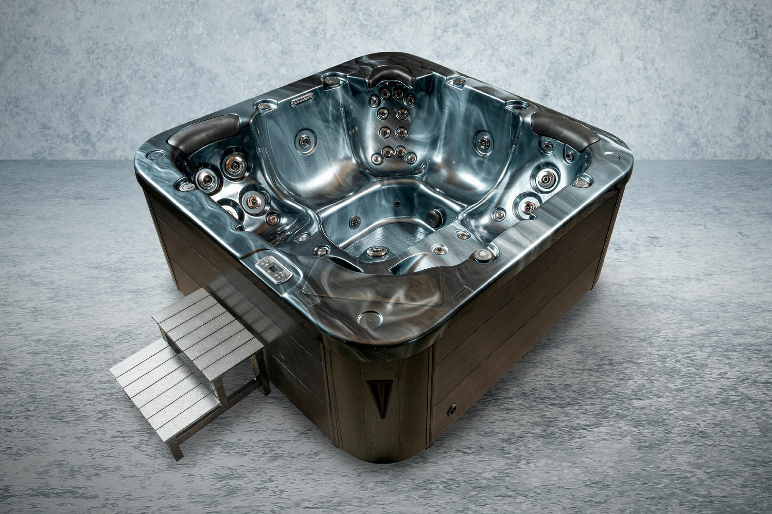 American Outdoor Whirlpool Neptun schwarz anthrazit 215 x 215 cm