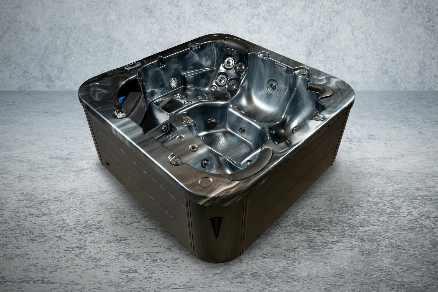 American Outdoor Whirlpool Neptun schwarz anthrazit 215 x 215 cm