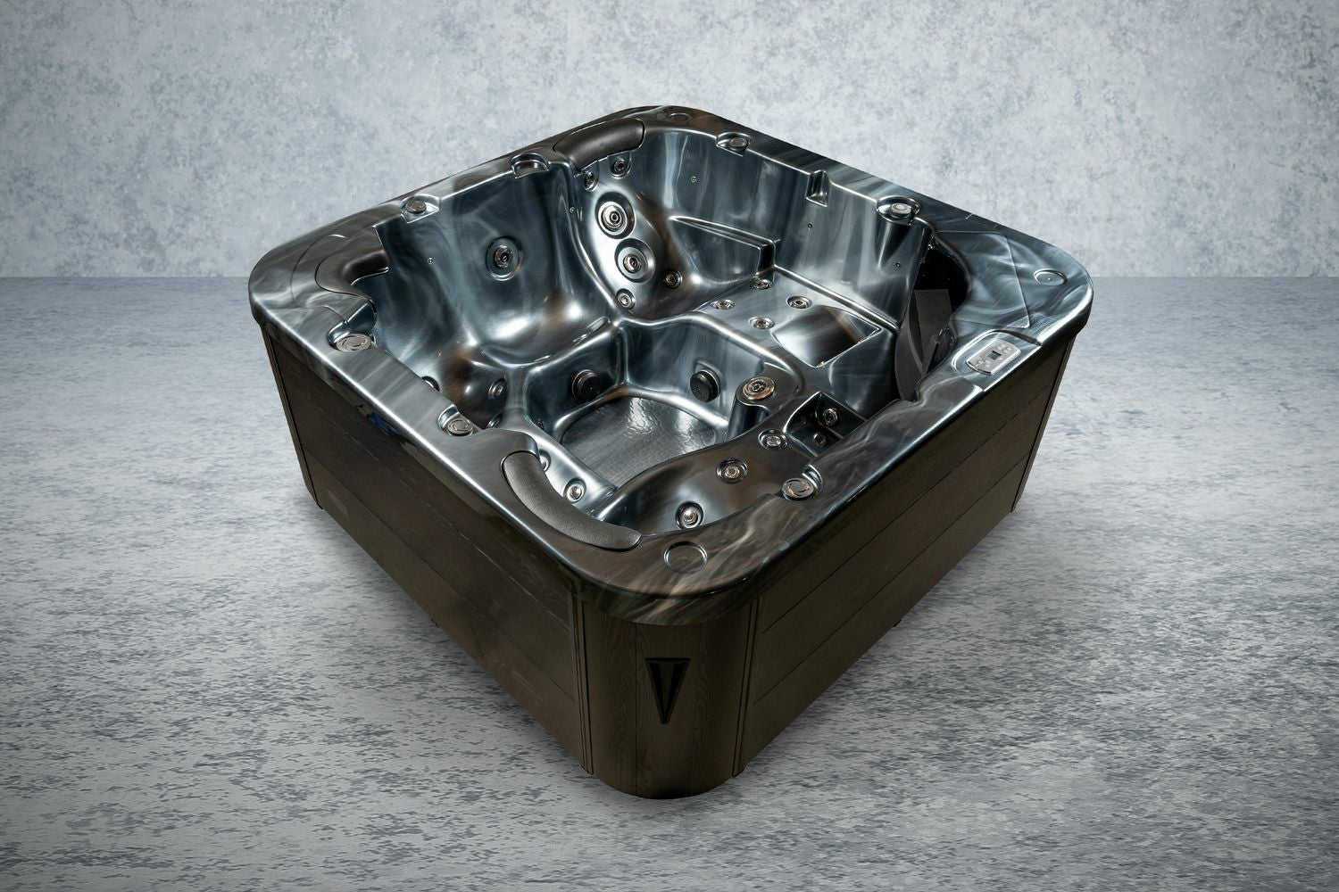 American Outdoor Whirlpool Neptun schwarz anthrazit 215 x 215 cm