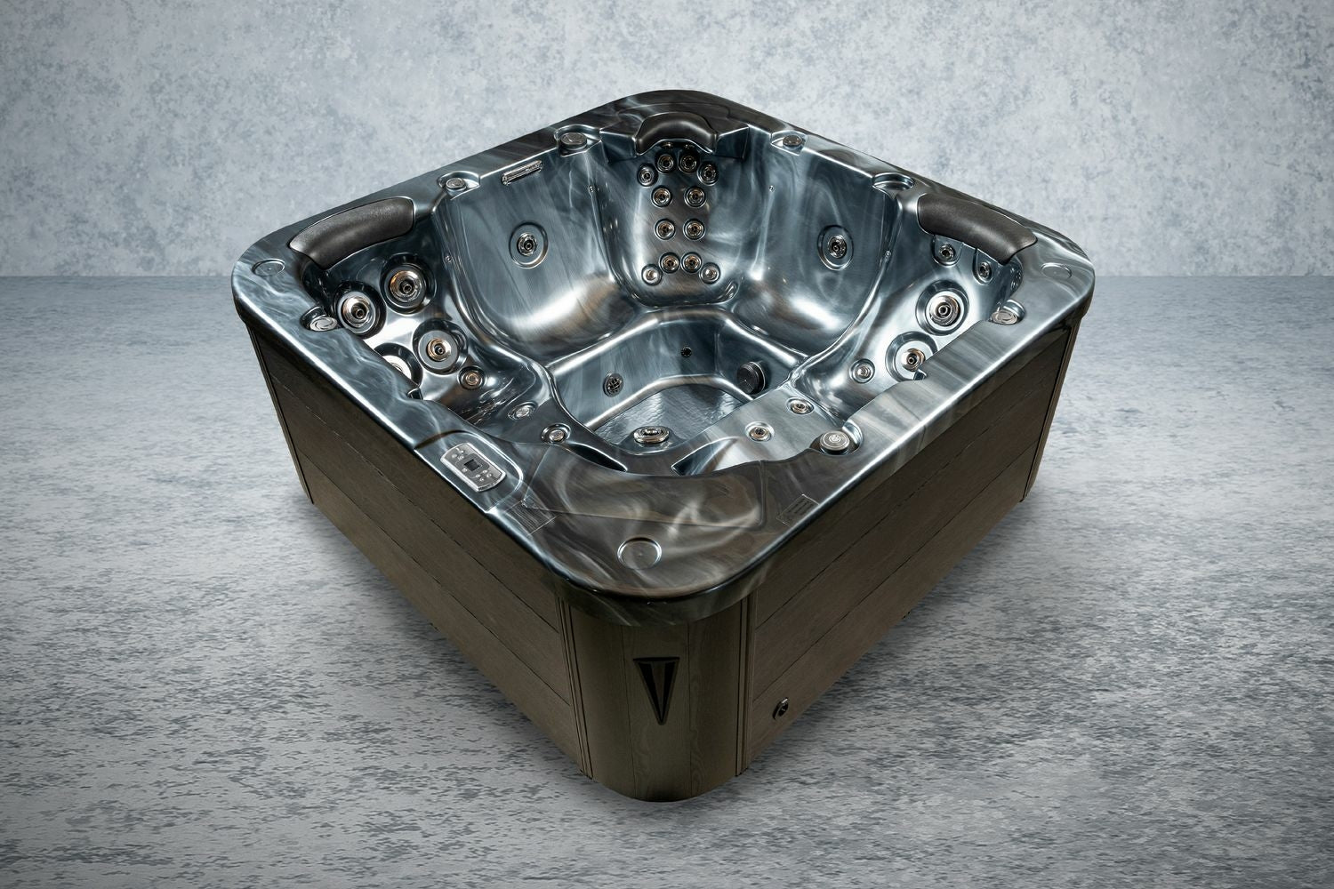 American Outdoor Whirlpool Neptun schwarz anthrazit 215 x 215 cm