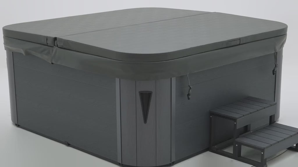 American Outdoor Whirlpool Neptun schwarz anthrazit 215 x 215 cm