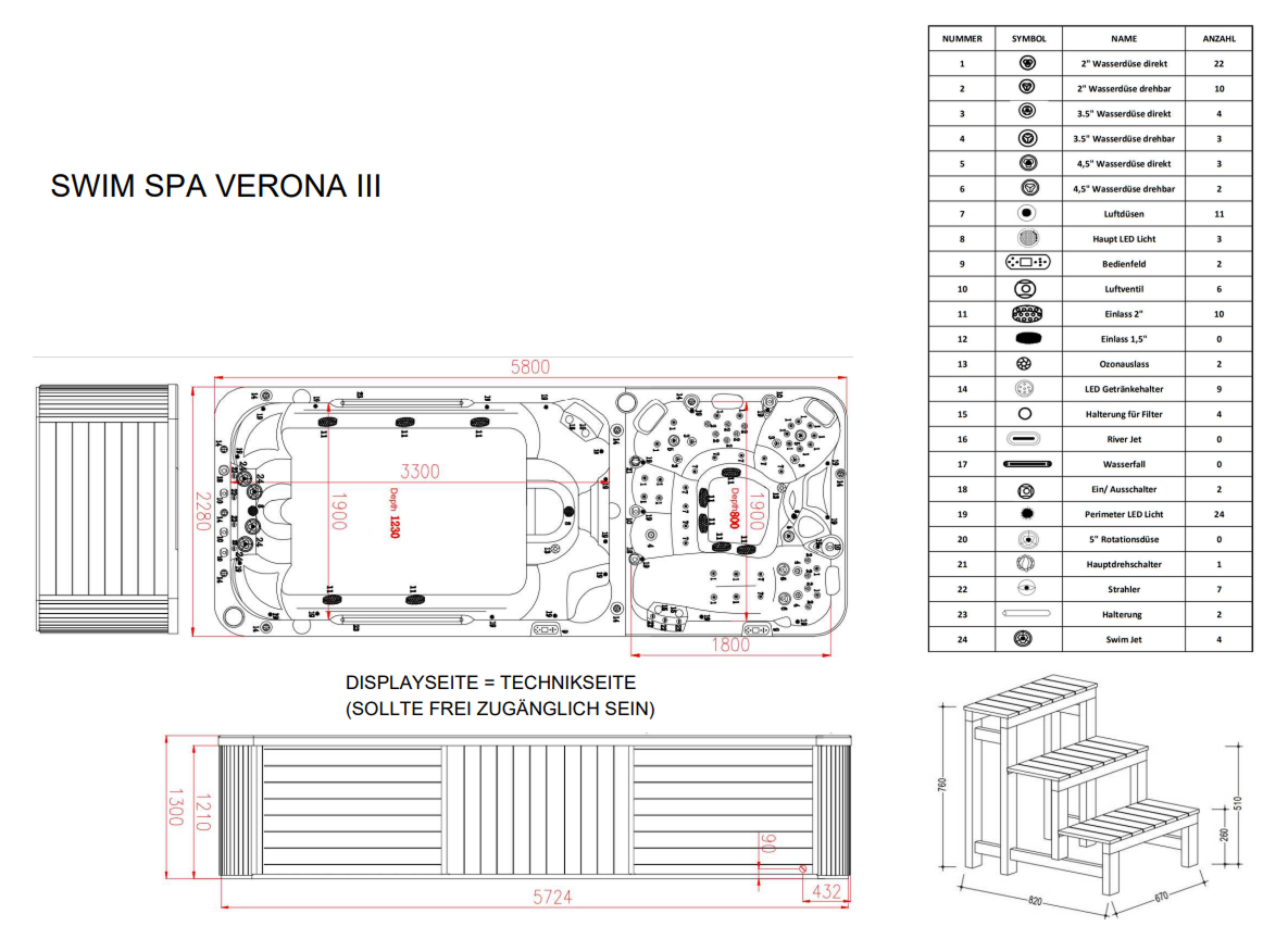 Swim Spa Verona III 580x230x135cm