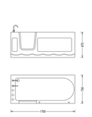 Seniorenbadewanne Firenze I 170x75cm