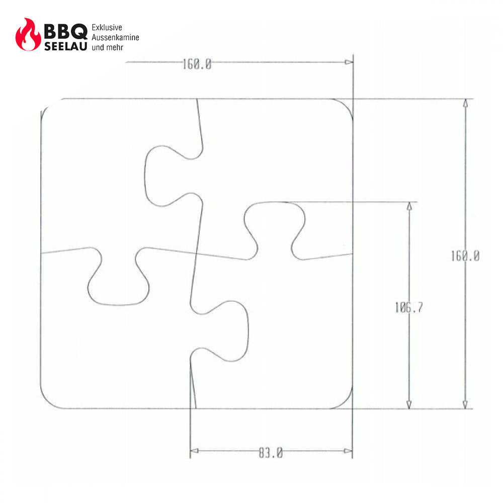 Edelstahl Untersetzer Puzzle Teil Ecke