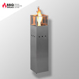 Edelstahl Gartenfackel Fuego Uno II - mit Windschutz